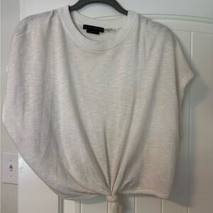 Alice + Olivia Cream Tie-Front Sweatshirt